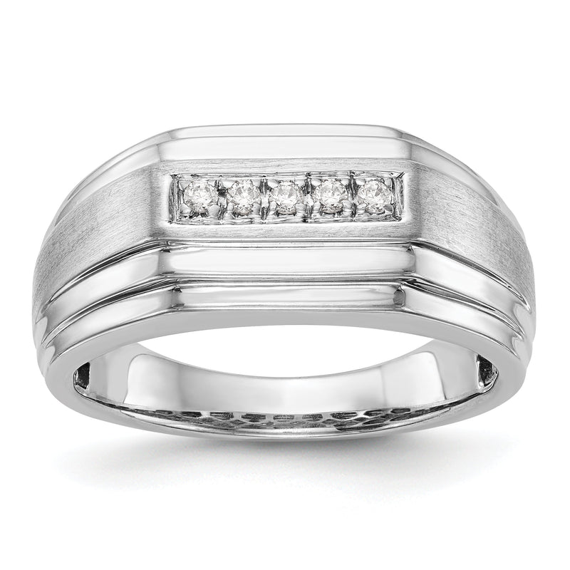 Herrenring aus 14K Weißgold mit Diamanten
