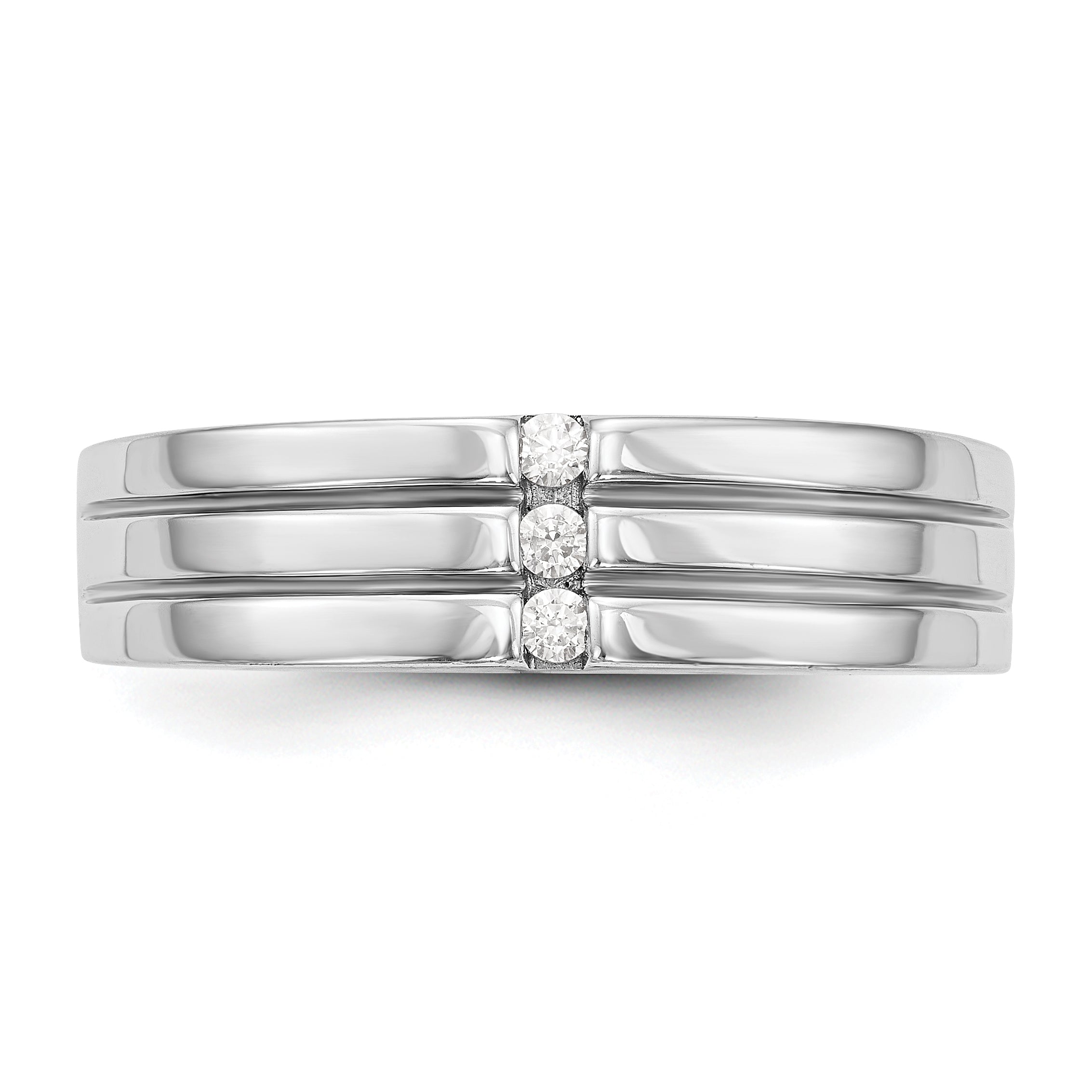 Herren-Ring aus 14K Weißgold mit Diamanten