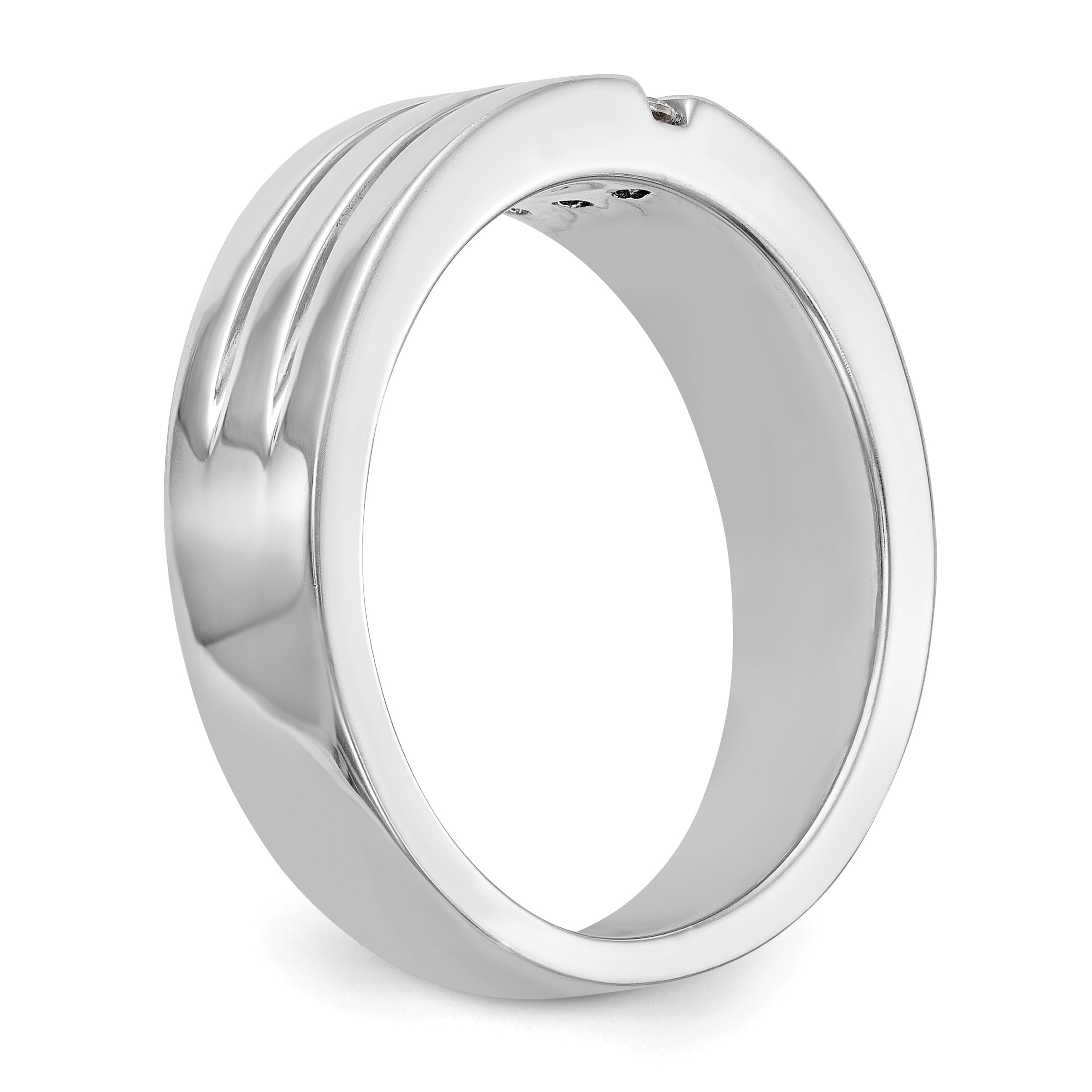 Herren-Ring aus 14K Weißgold mit Diamanten