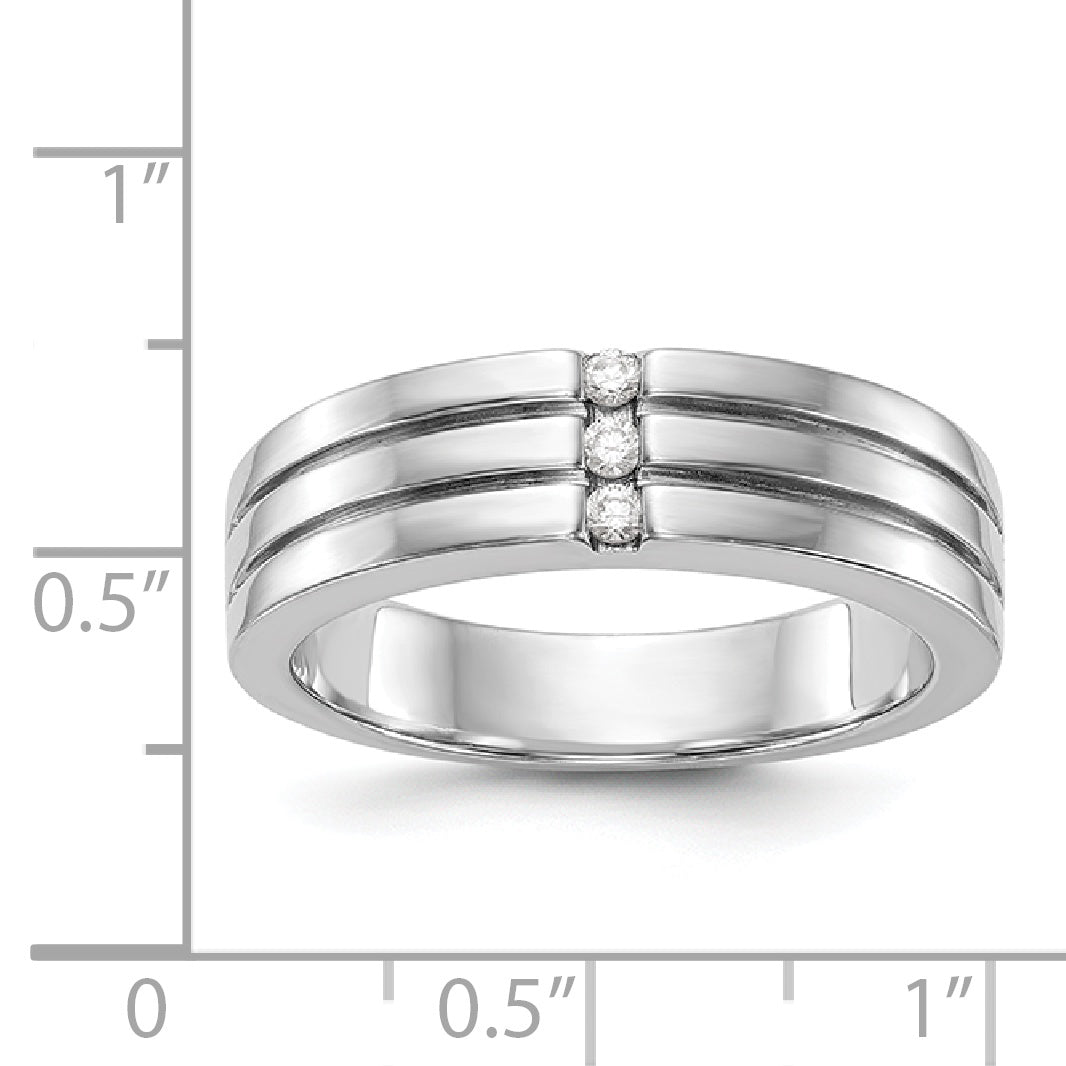 Herren-Ring aus 14K Weißgold mit Diamanten