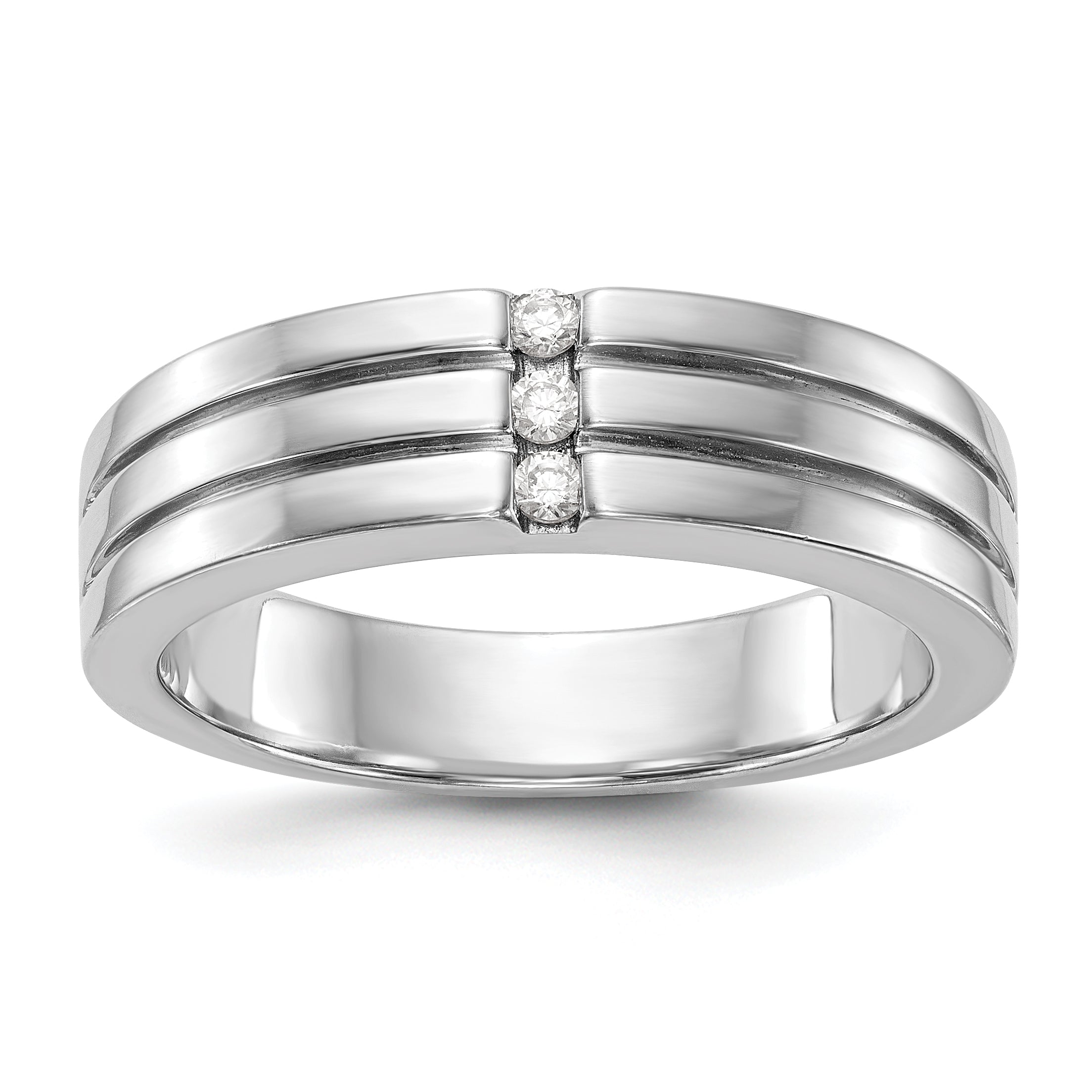 Herren-Ring aus 14K Weißgold mit Diamanten