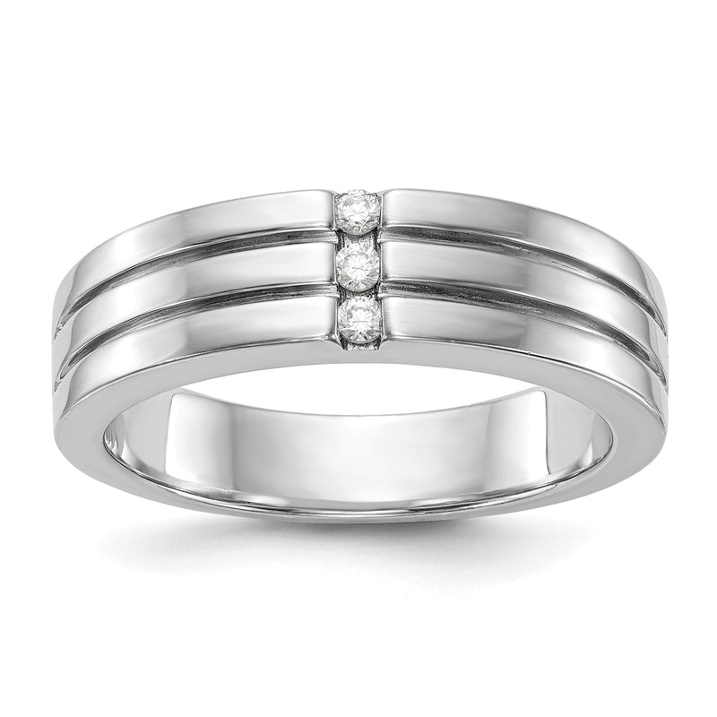 Herren-Ring aus 14K Weißgold mit Diamanten