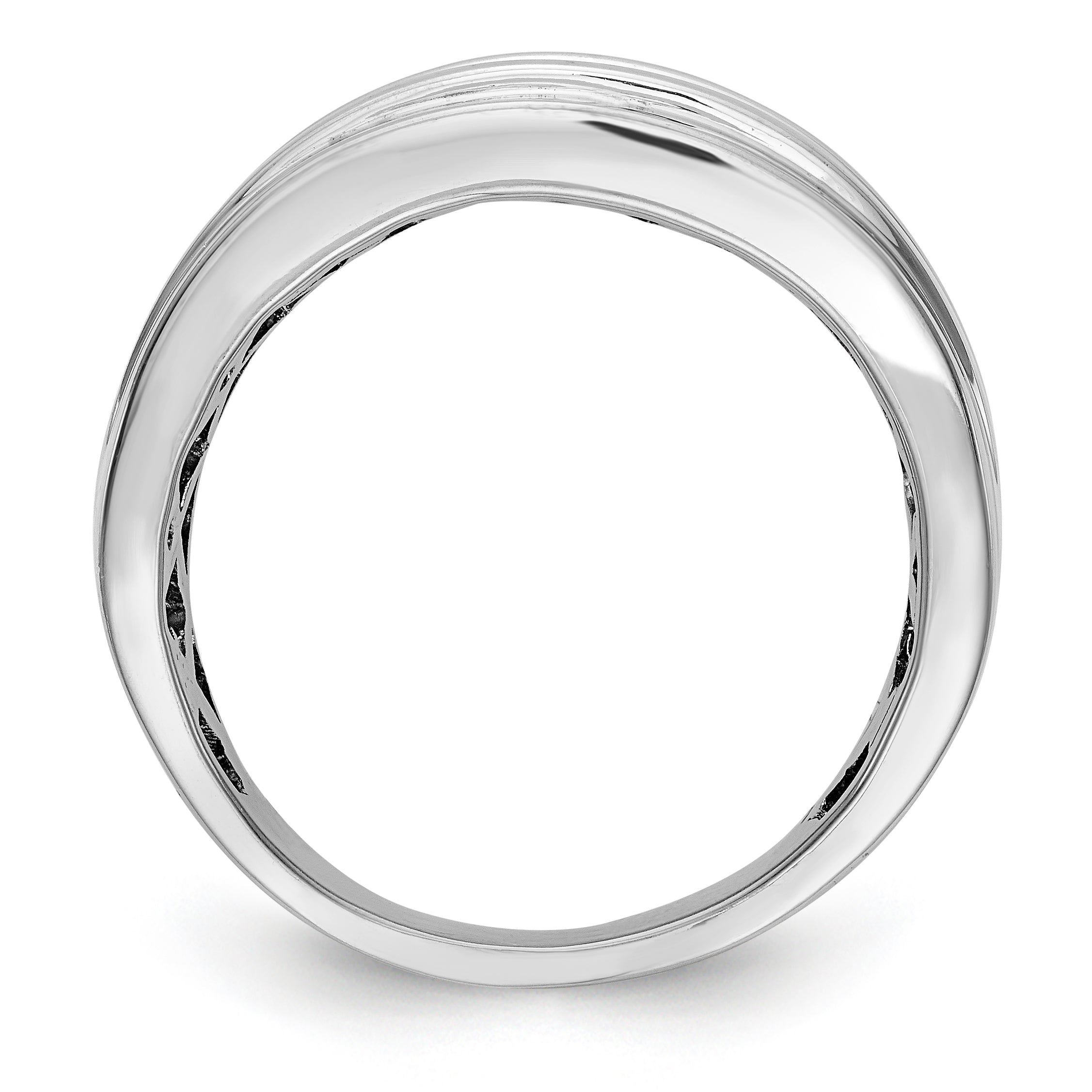14K Weißgold Diamant-Herrenring