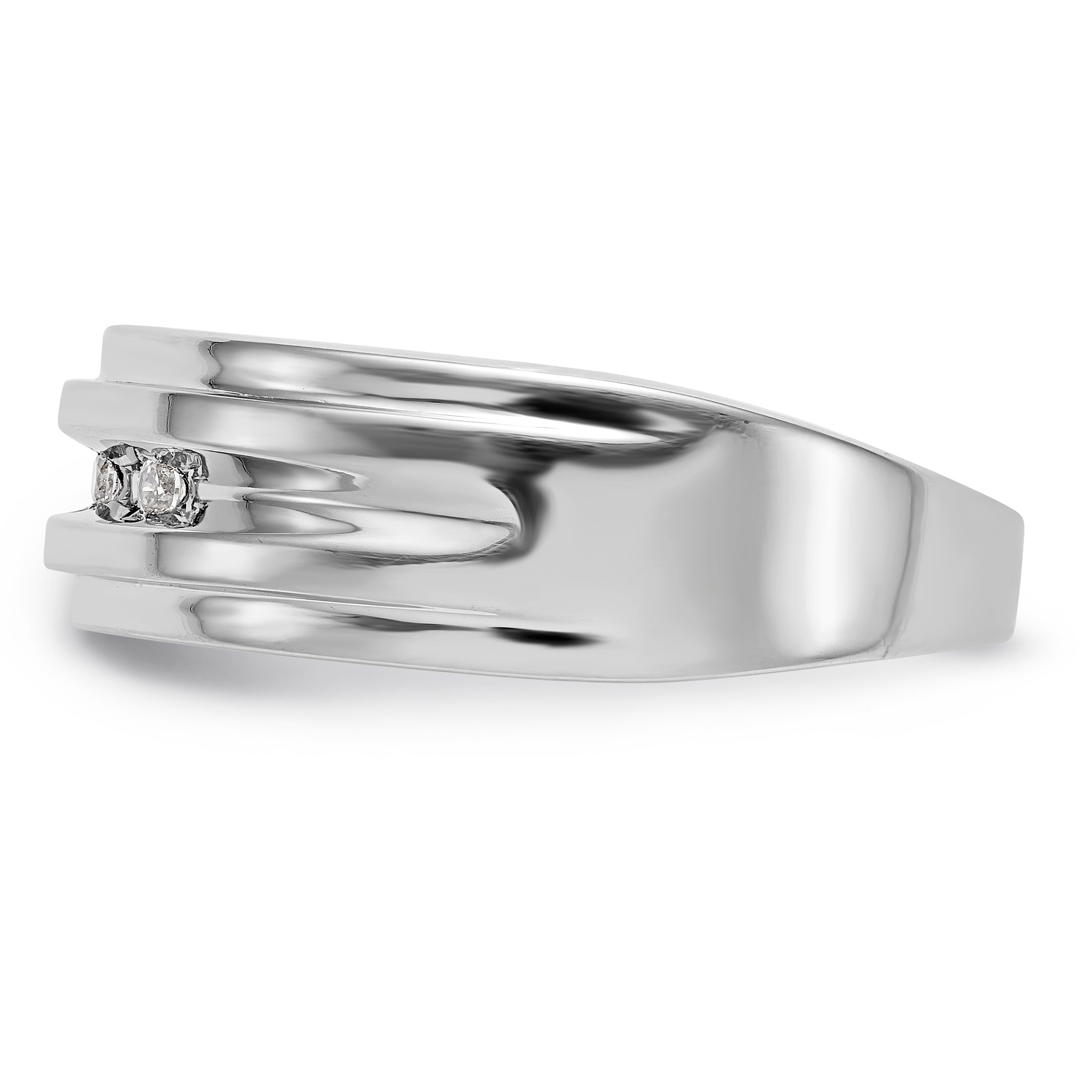 14K Weißgold Diamant-Herrenring
