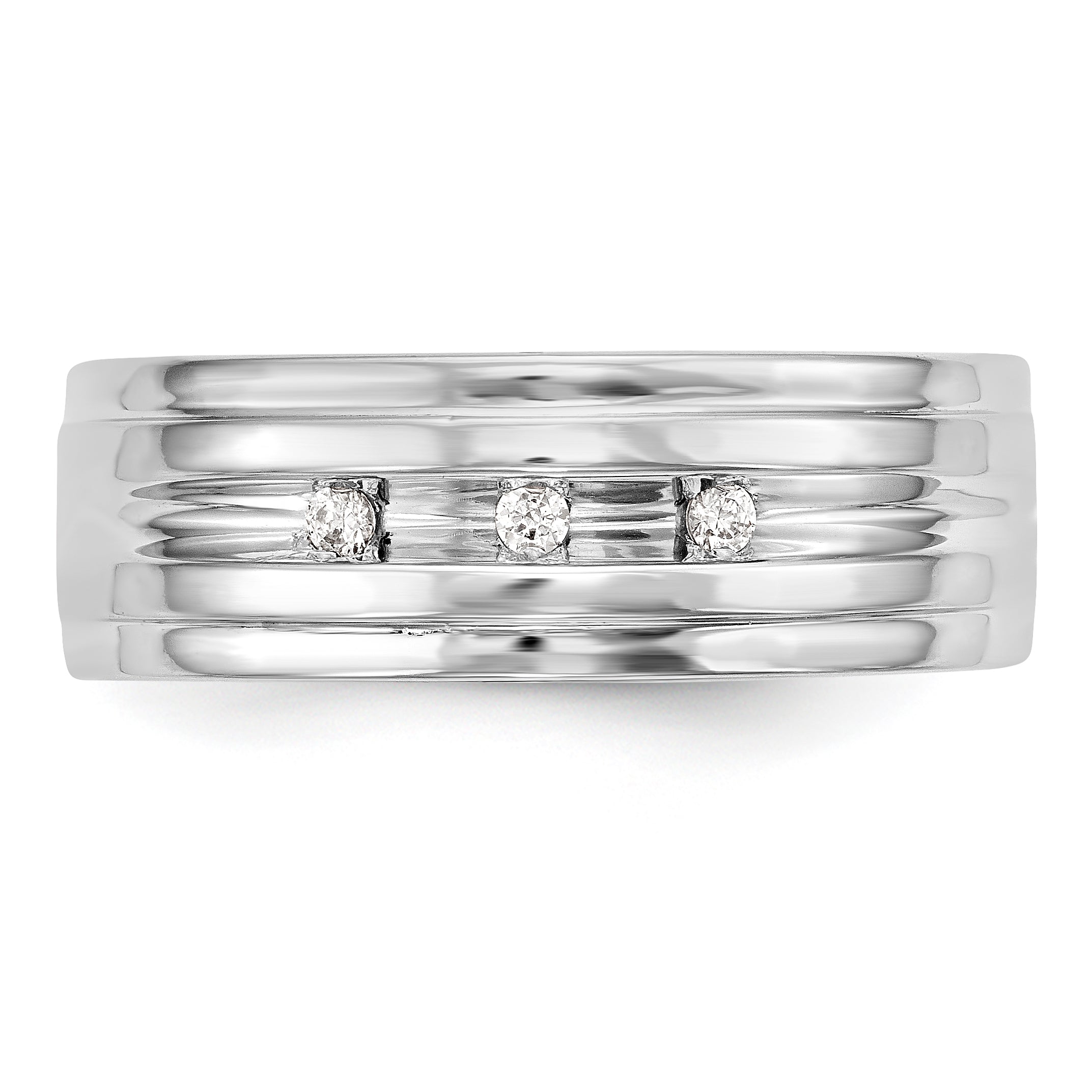 14K Weißgold Diamant-Herrenring