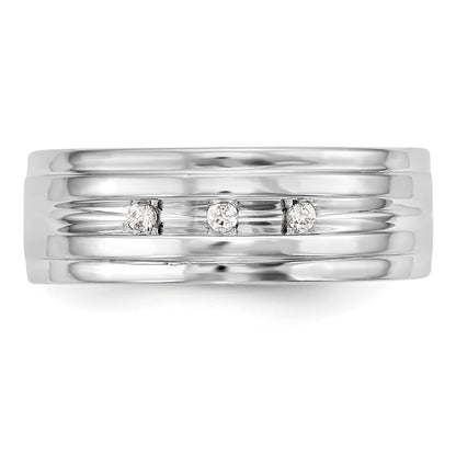 14K Weißgold Diamant-Herrenring