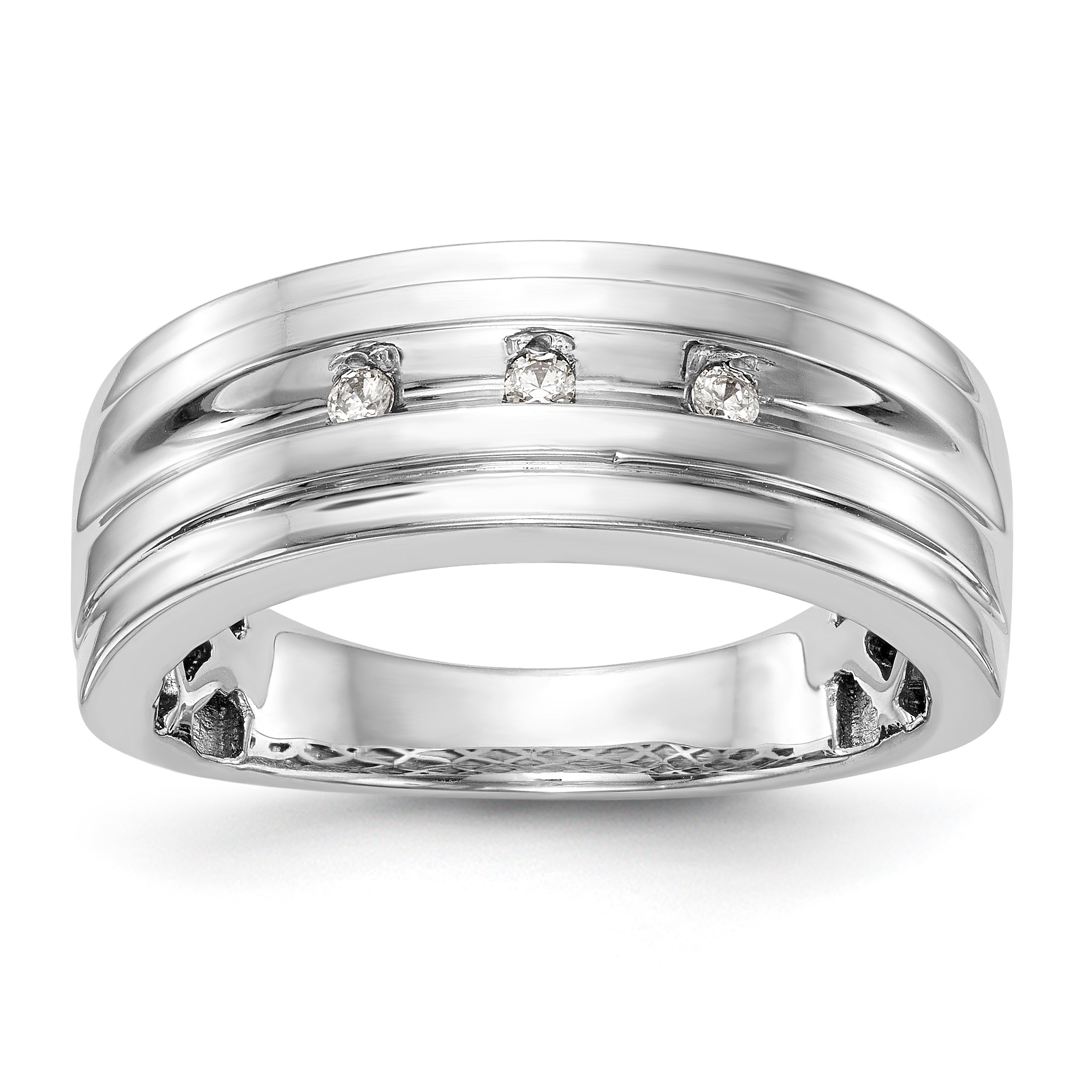 14K Weißgold Diamant-Herrenring