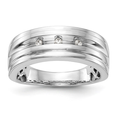 14K Weißgold Diamant-Herrenring