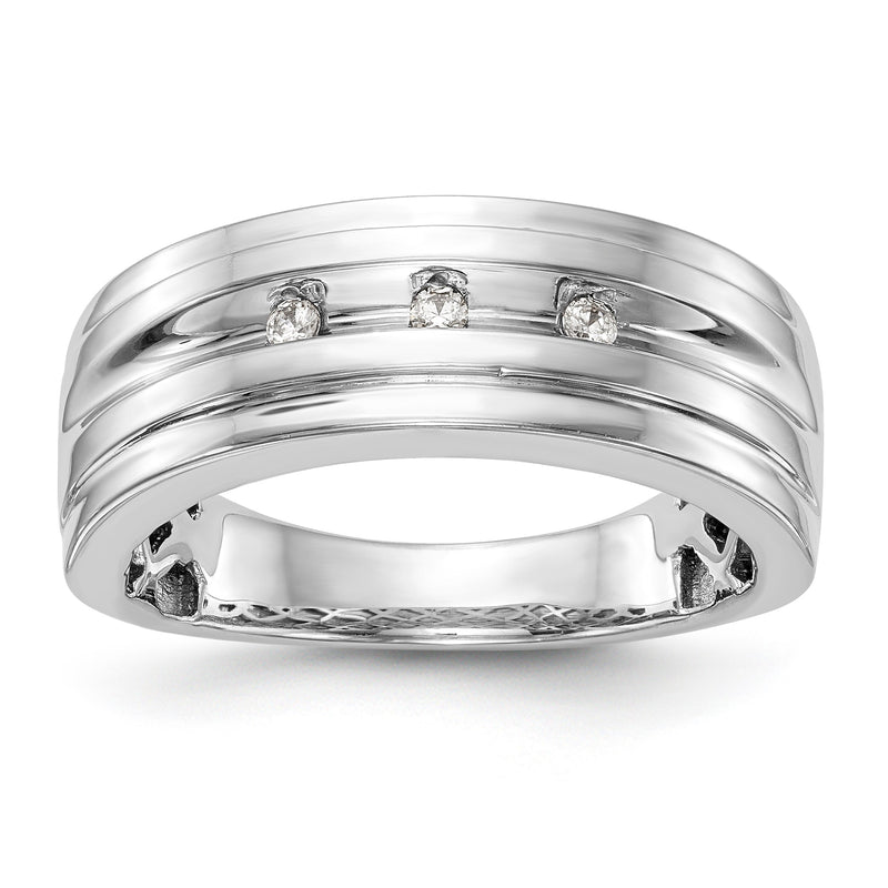 14K Weißgold Diamant-Herrenring