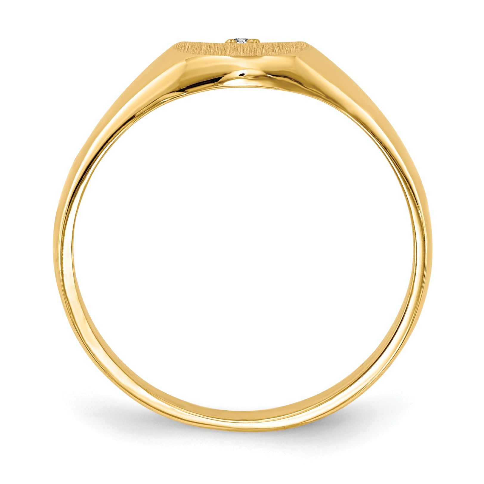 14K Gelbgold Siegelring mit Diamant