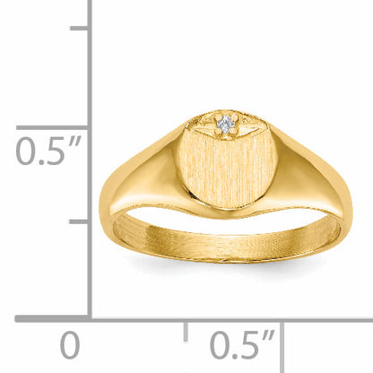 14K Gelbgold Siegelring mit Diamant