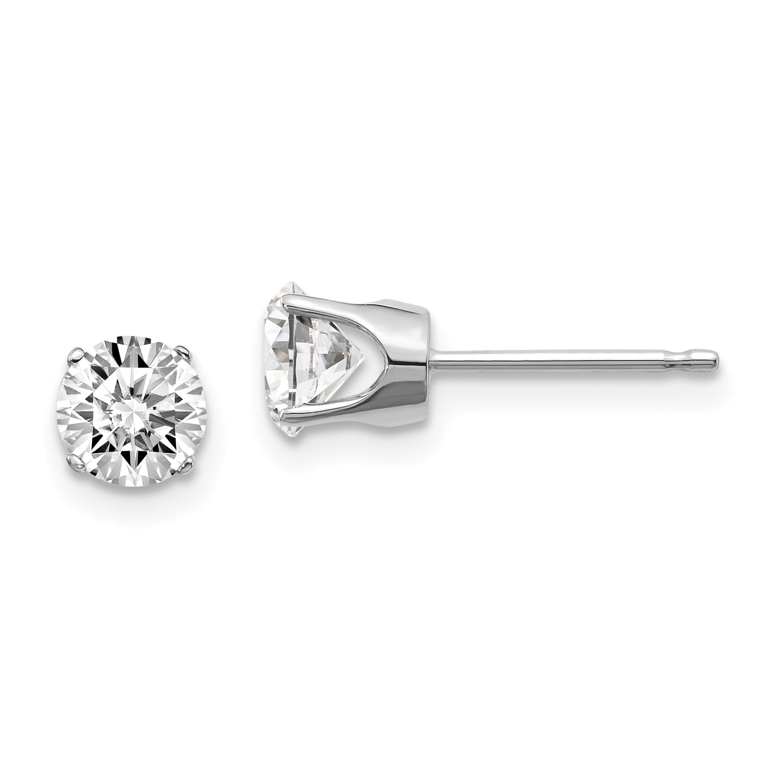 14K Weißgold Diamant-Ohrstecker mit Steckverschluss, 1,00 ct., I1, J-K