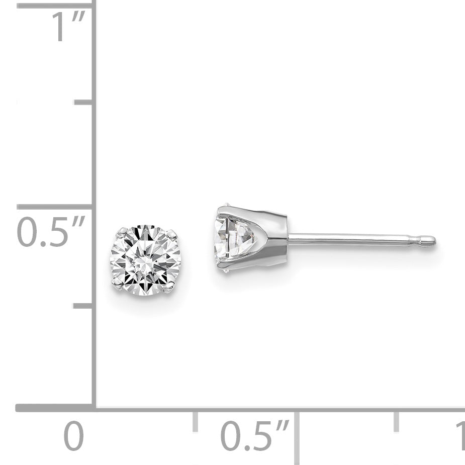 14 Karat Weißgold Ohrstecker mit 0,70 ct. Diamanten (I1, J-K) mit Steckverschluss