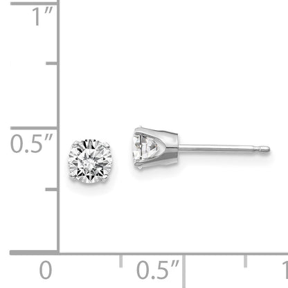 14 Karat Weißgold Ohrstecker mit 0,70 ct. Diamanten (I1, J-K) mit Steckverschluss