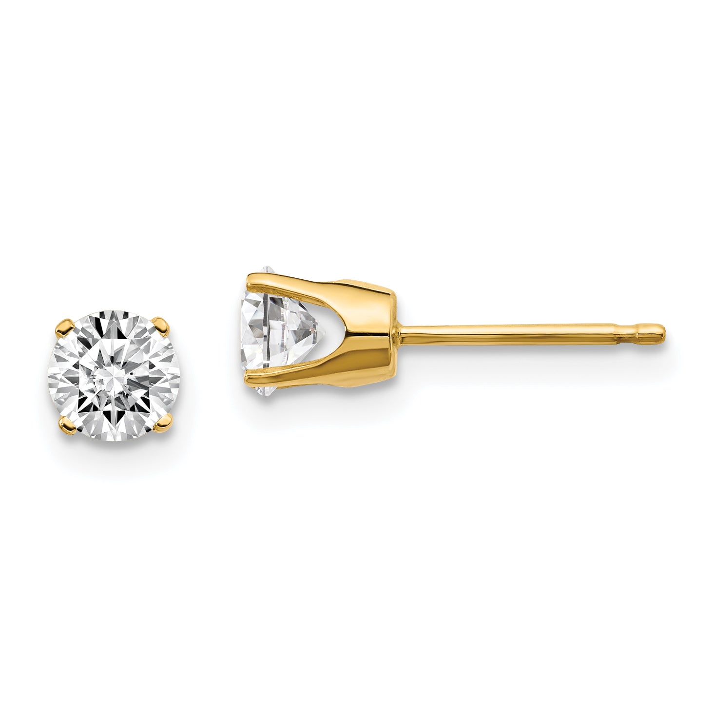 14 Karat 585 Diamant-Ohrstecker, 0,75 ct., I2, K-L, mit Steckverschluss