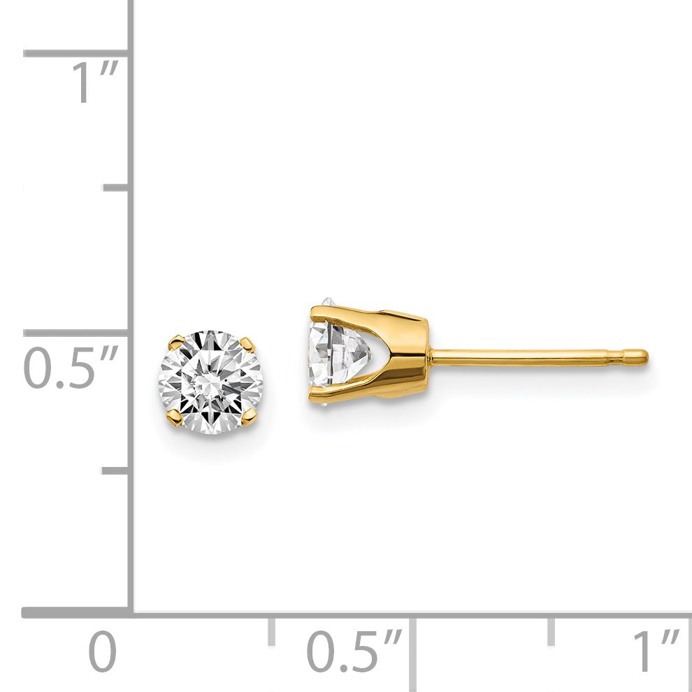 14K Gold Ohrstecker mit 0,85 ct. Diamanten, I1 J K, mit Push-on-Verschluss