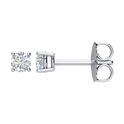 1/4 Karat Gesamtgewicht Rund Diamant Solitär Ohrstecker in 14K Weißgold