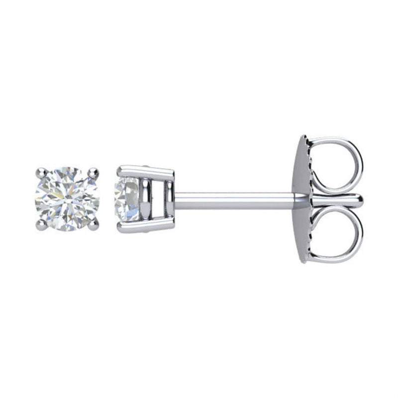 1/4 Karat Gesamtgewicht Rund Diamant Solitär Ohrstecker in 14K Weißgold