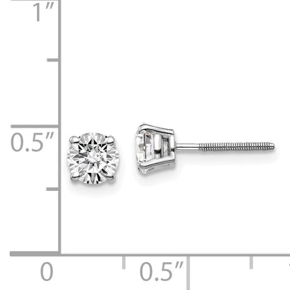 14K Weißgold Diamant-Ohrstecker, 1,00 ct., VS2/SI1, G I, mit Schraubverschluss (Ein-/Aussteckpfosten)