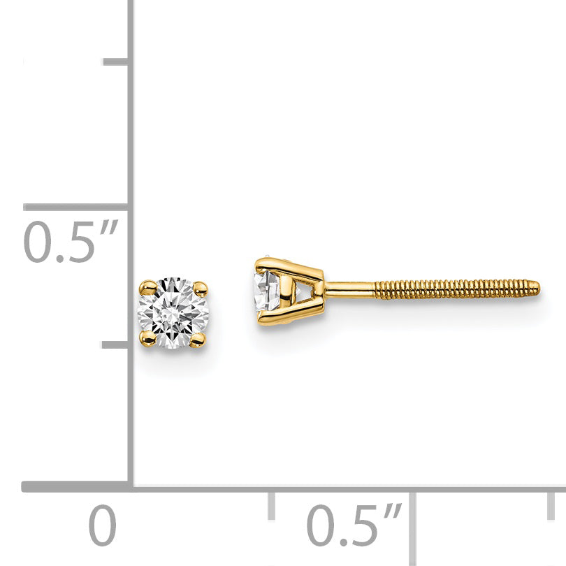 14K .25 ct. VS2/SI1 G-I Diamant-Ohrstecker mit Schraubverschluss