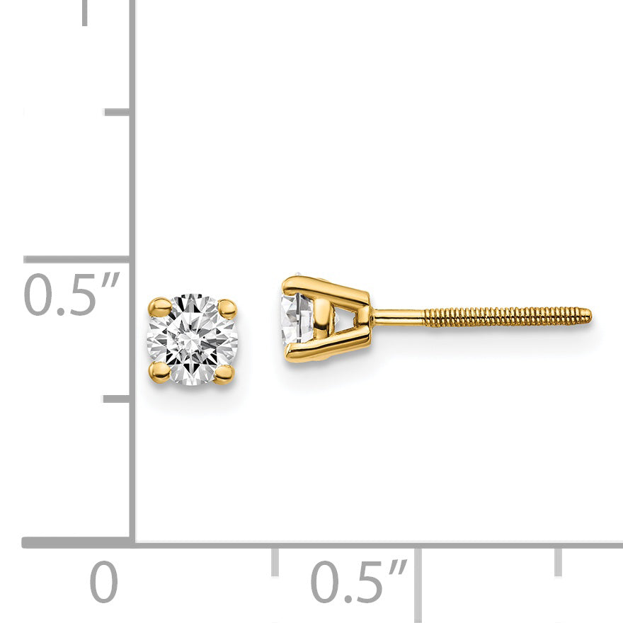 14 Karat 585 Gelbgold 0,50 ct. VS2/SI1 G-I Diamant-Ohrstecker mit Schraubverschluss