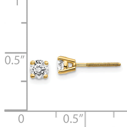 14 Karat Gelbgold 0,50 ct. SI3 G I Diamant-Ohrstecker mit Schraubverschluss