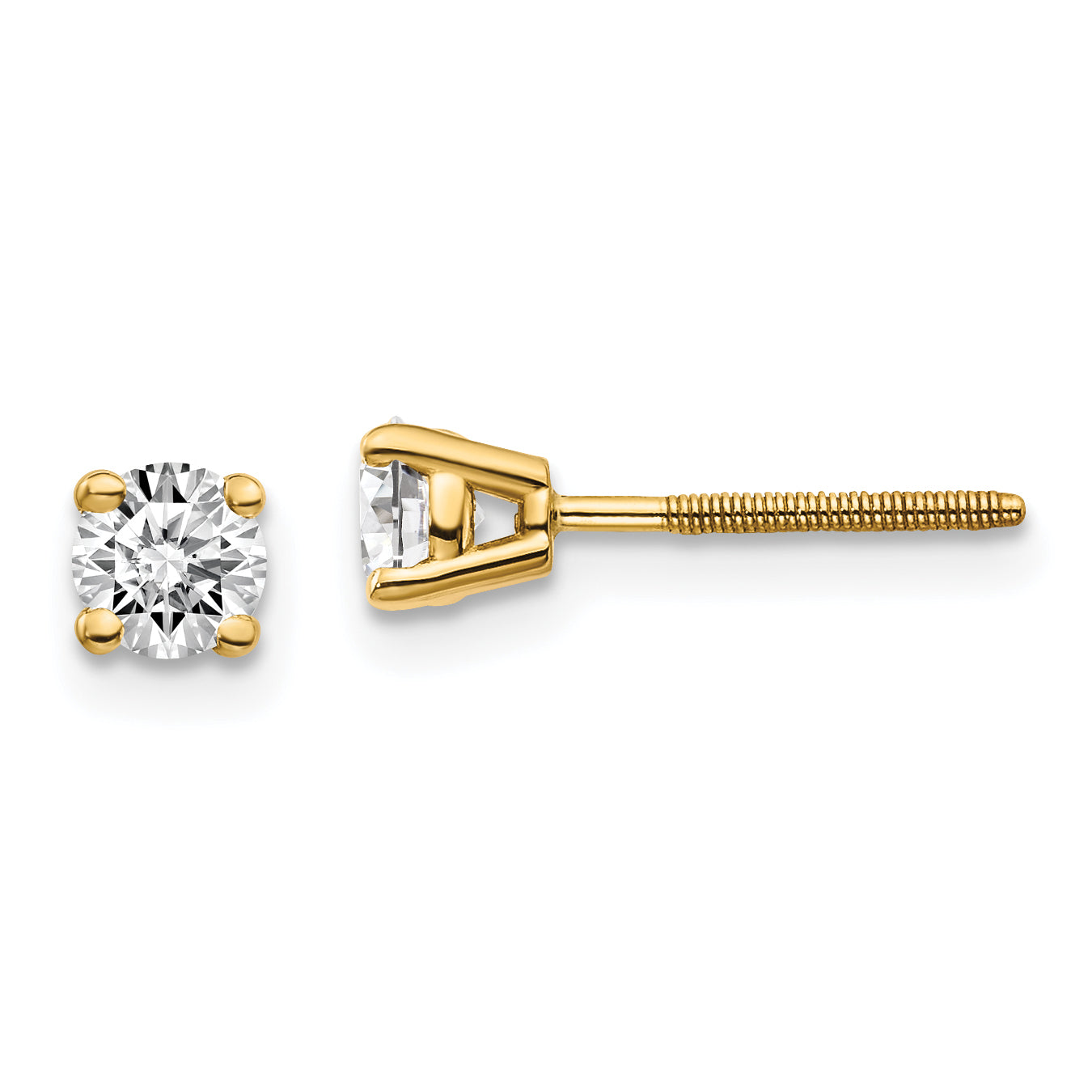 14 Karat 585 Gelbgold 0,50 ct. VS2/SI1 G-I Diamant-Ohrstecker mit Schraubverschluss