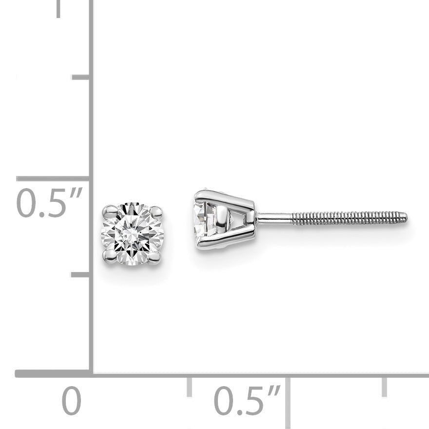 14 Karat Weißgold Diamant-Ohrstecker, 0,50 ct., VS2/SI1, G I, mit Aufschraub-/Steckverschluss