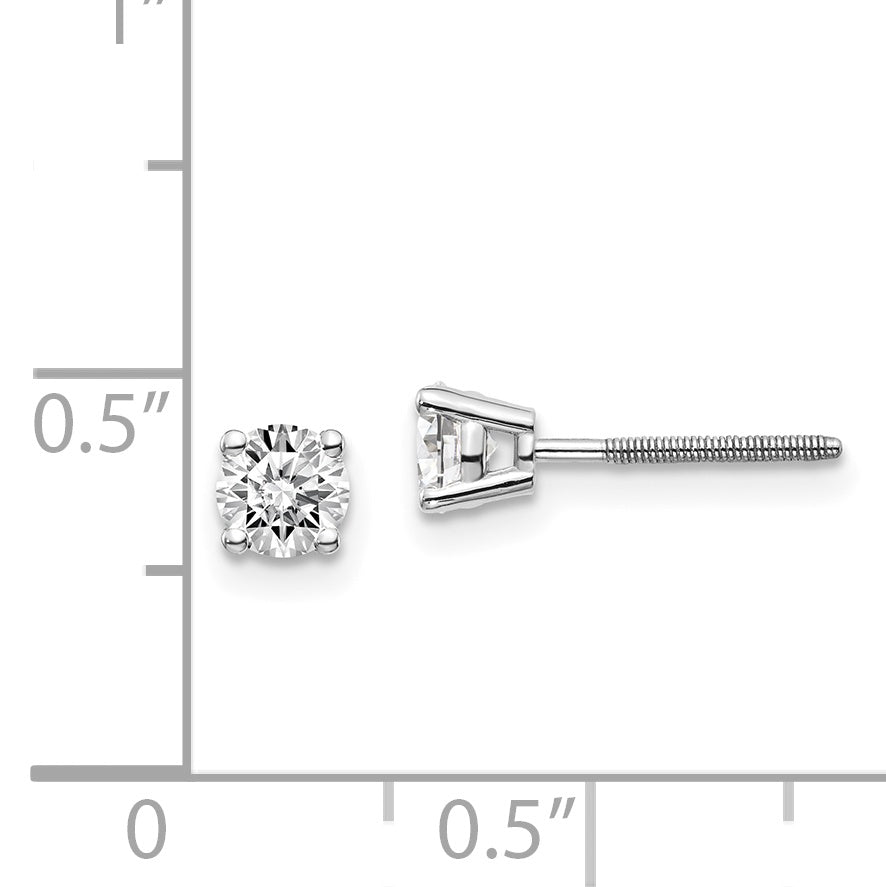 14 Karat Weißgold 0,60 ct. VS2/SI1 G I Diamant-Ohrstecker mit Schraubverschluss-Pfosten