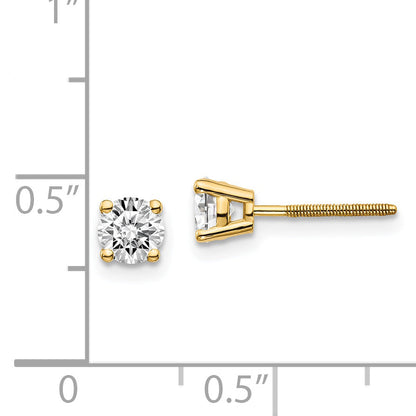 14 Karat 585 Gelbgold Diamant-Ohrstecker, 0,70 ct., VS2/SI1, G-I, mit Gewindeverschluss