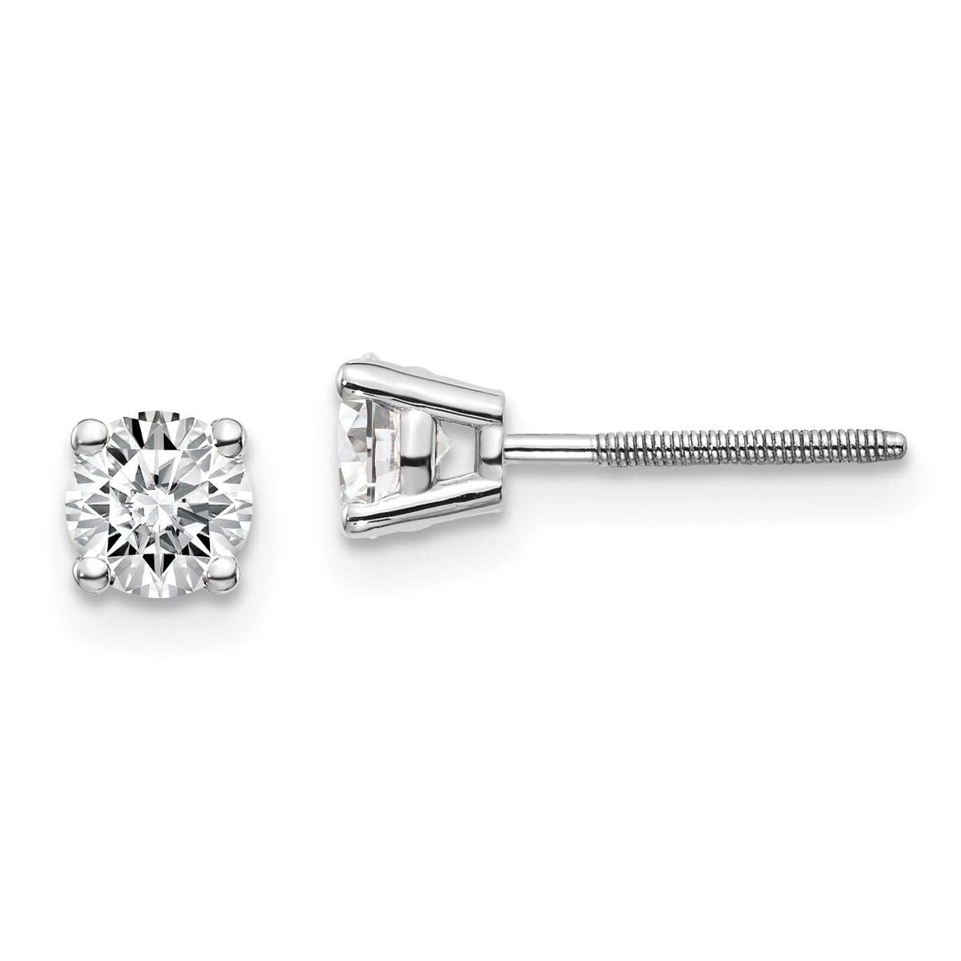 14K Weißgold 0,70 ct. VS2/SI1 G I Diamant-Ohrstecker mit auf-/absteckbarem Verschluss
