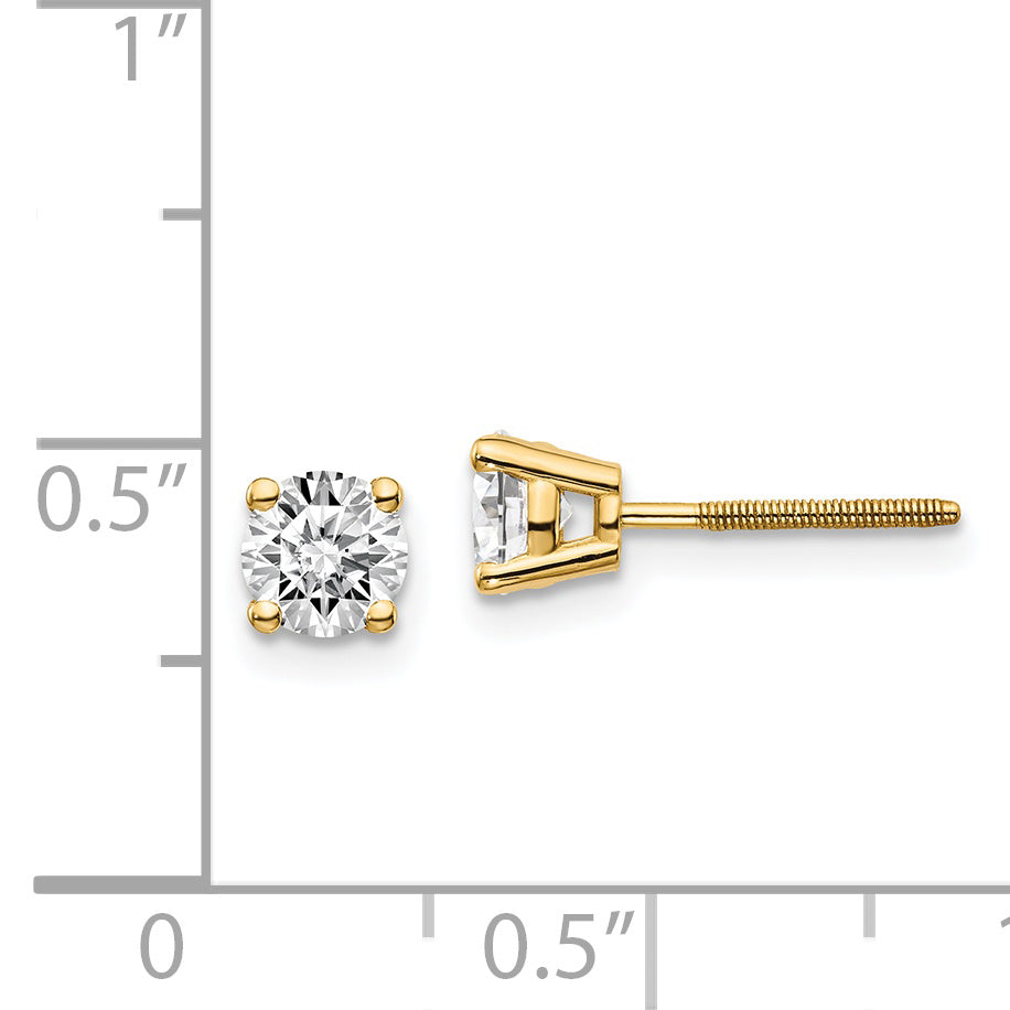 14K Diamant-Ohrstecker mit 0,75 ct. Gesamtgewicht VS2/SI1 G I und Gewinde-Verschluss