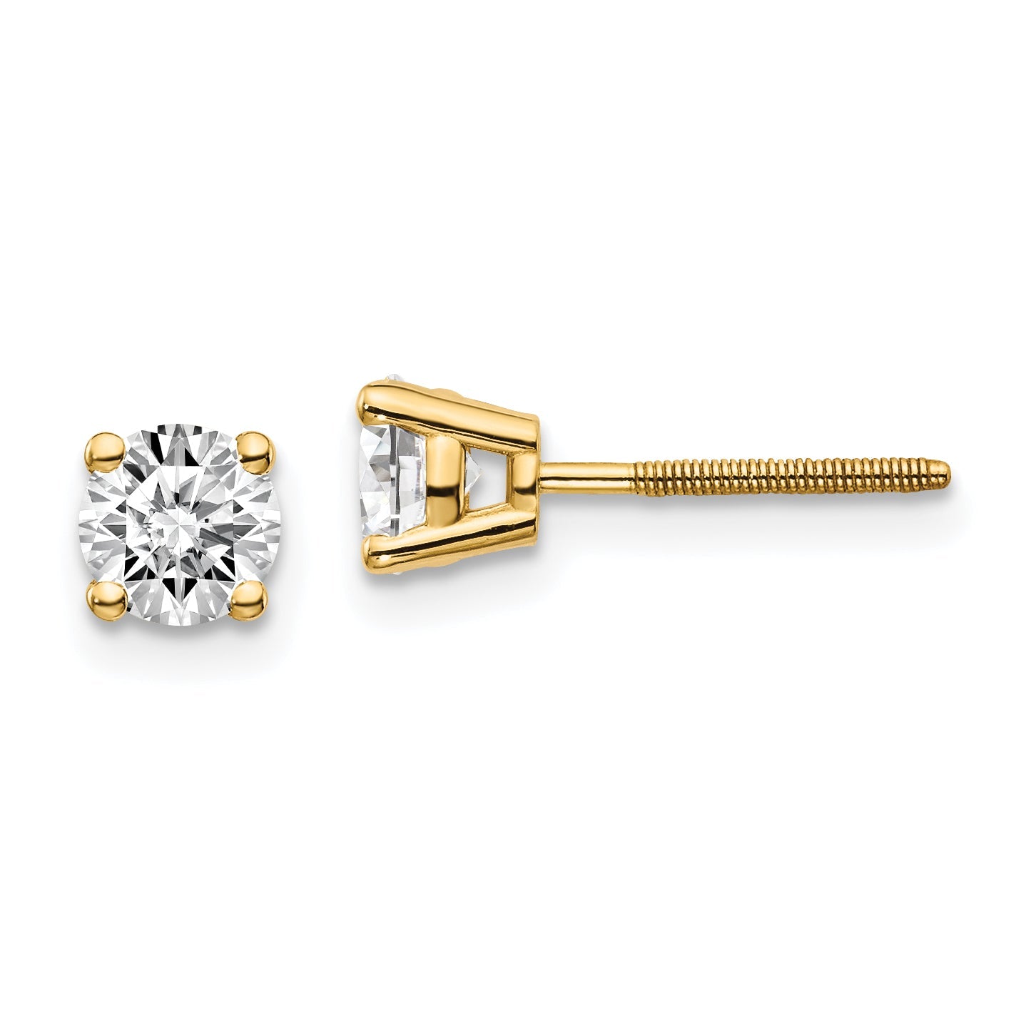 14K Diamant-Ohrstecker mit 0,75 ct. Gesamtgewicht VS2/SI1 G I und Gewinde-Verschluss