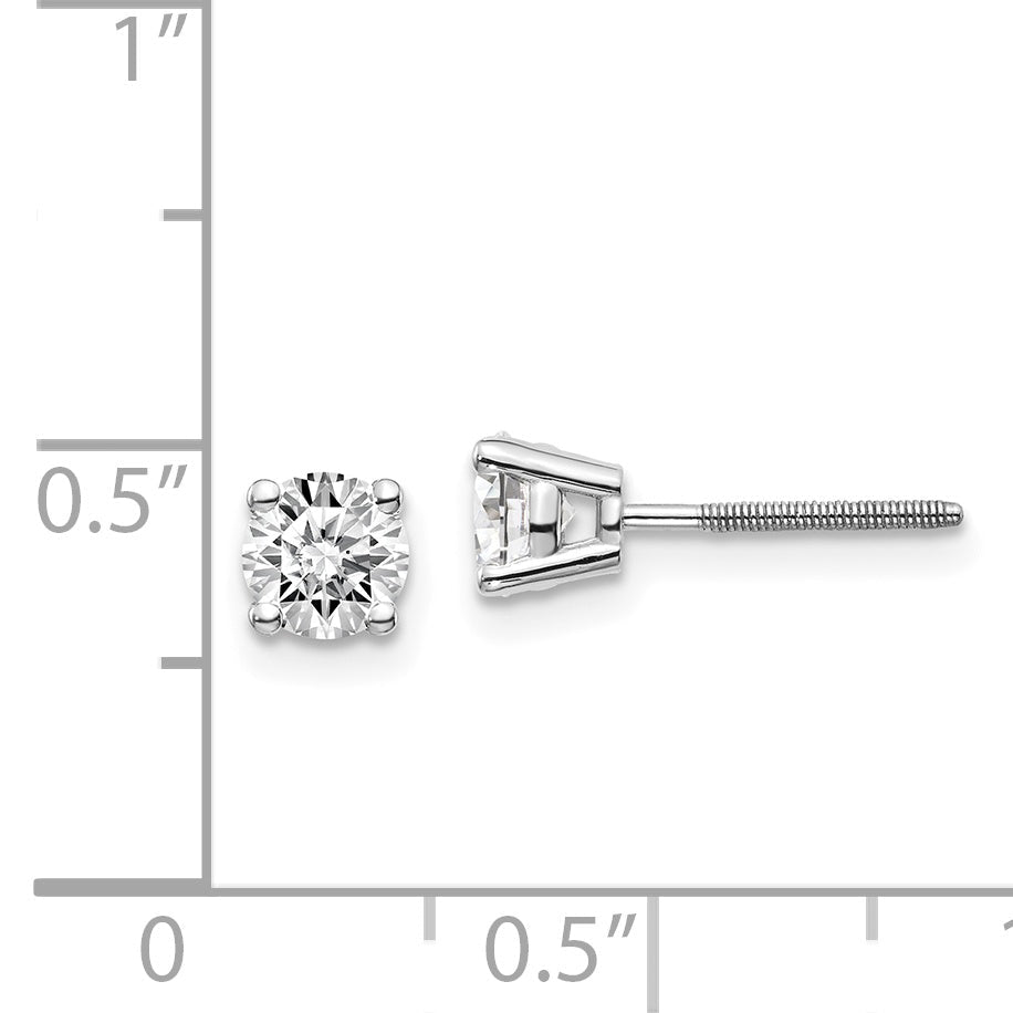 14K Weißgold 0,75 ct. VS2/SI1 G I Diamant-Ohrstecker mit Gewindeverschluss