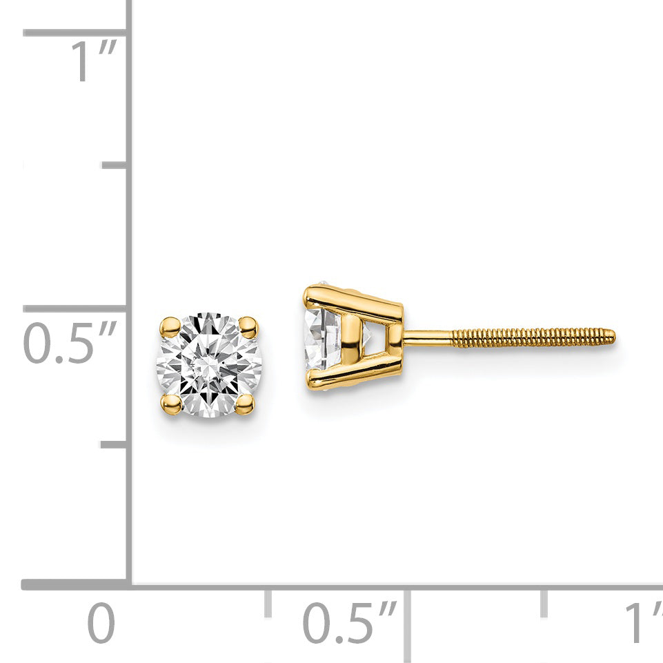 14 Karat Diamant-Ohrstecker, 0,85 ct., VS2/SI1, G-I, mit Gewinde-Aufsteckverschluss