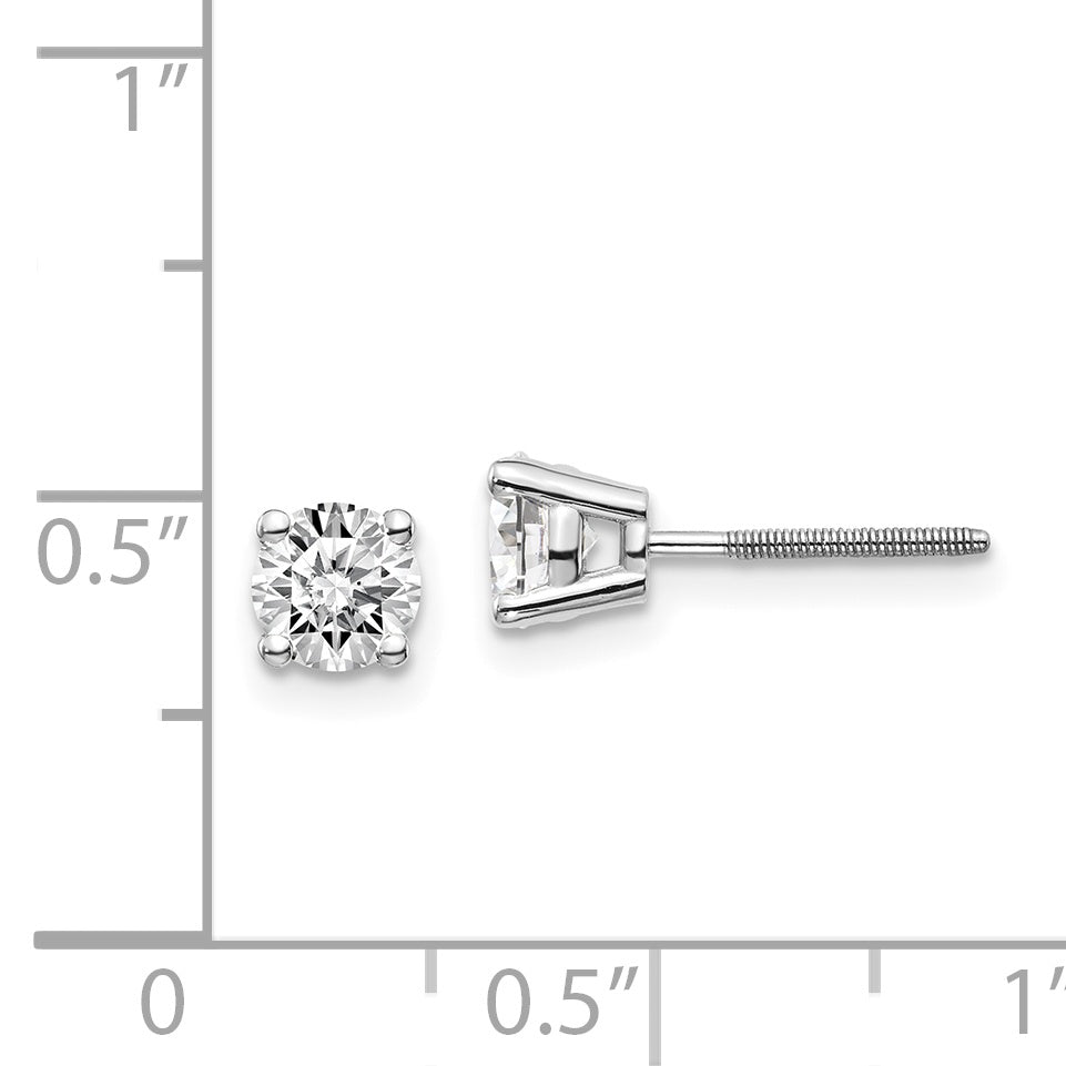 14K Weißgold 0,85 ct. VS2/SI1 G-I Diamant-Ohrstecker mit Schraubverschluss