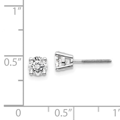14K Weißgold 0,85 ct. SI3 G-I Diamant-Ohrstecker mit Gewinde-Verschluss