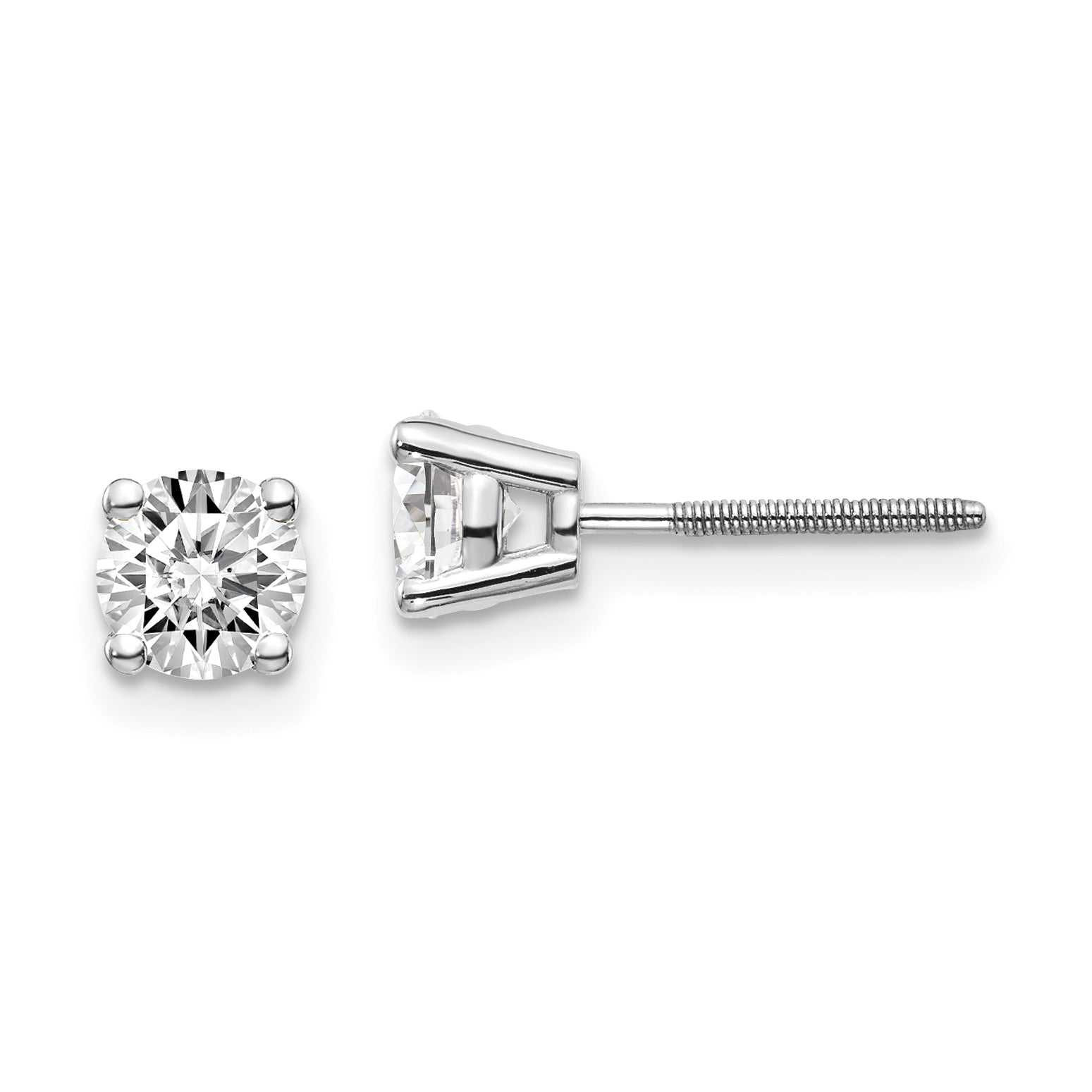 14K Weißgold 0,95 ct. VS2/SI1 G I Diamant-Ohrstecker mit Schraubverschluss