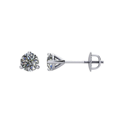 1/2 ct Diamant Threaded Ohrstecker in 14kt Weißgold