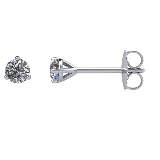 1/5 Ct Diamant Friction Stecker Ohrstecker in 14kt Weißgold