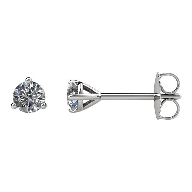 1/4 Ct Diamant Friction Stecker Ohrstecker in 14kt Weißgold