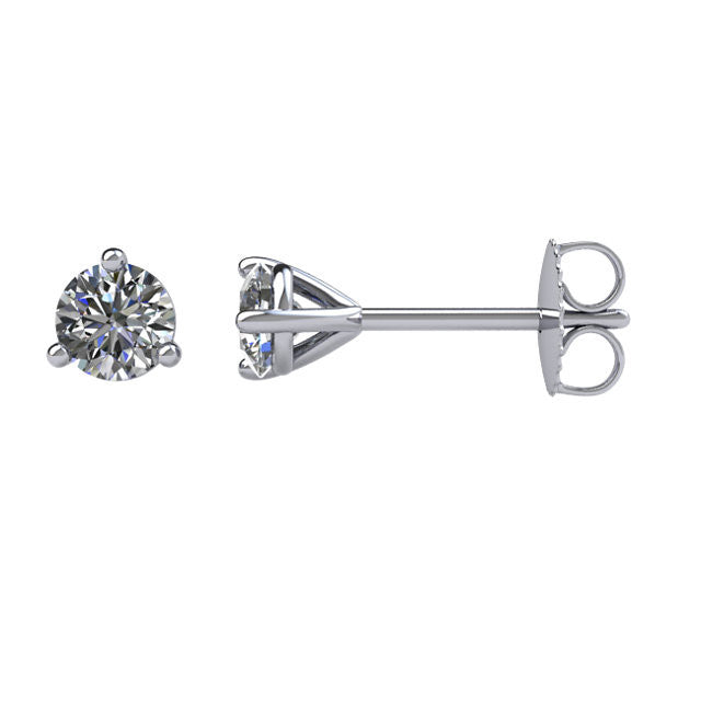 1/3 ct Diamant Friction Stecker Ohrstecker in 14kt Weißgold