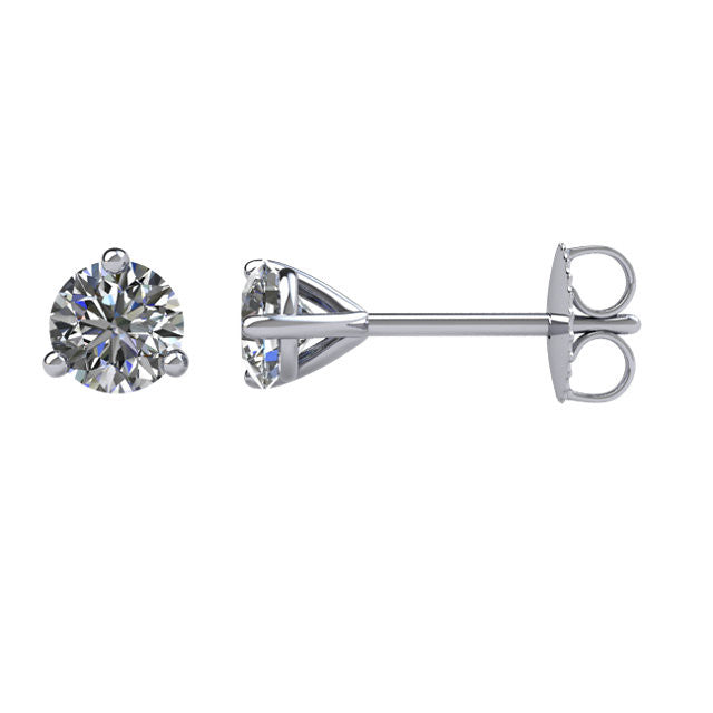 1/2 ct Diamant Friction Stecker Ohrstecker in 14kt Weißgold