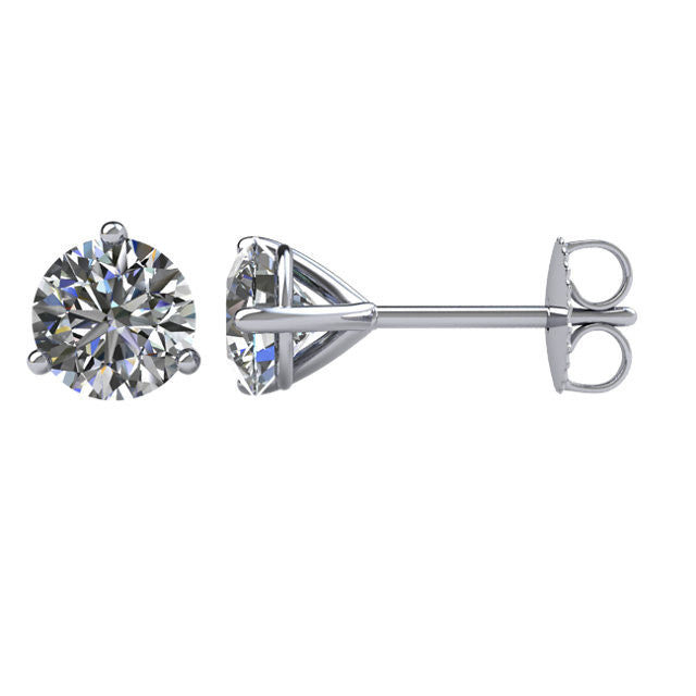 3/4 ct Diamant Friction Stecker Ohrstecker in 14kt Weißgold