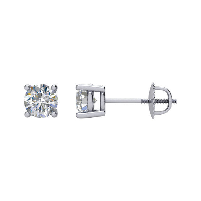 1/2 ct Diamant Threaded Stecker Ohrstecker in 14kt Weißgold