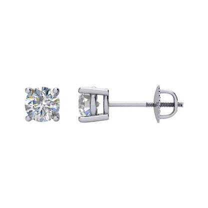1/2 ct Diamant Threaded Stecker Ohrstecker in 14kt Weißgold