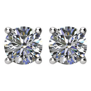 1/2 ct Diamant Threaded Stecker Ohrstecker in 14kt Weißgold