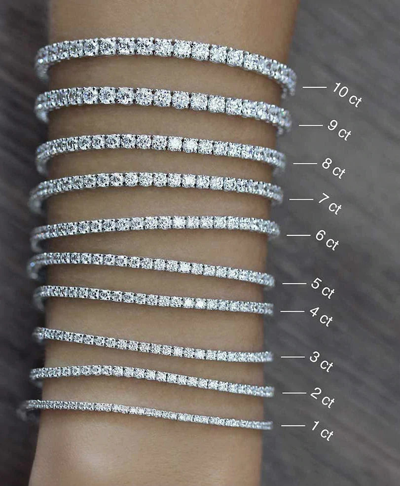 3 ct Gesamtgewicht. Natürlich Diamant Tennis Armband in 14K Weißgold