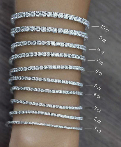 3 ct Gesamtgewicht. Natürlich Diamant Tennis Armband in 14K Weißgold