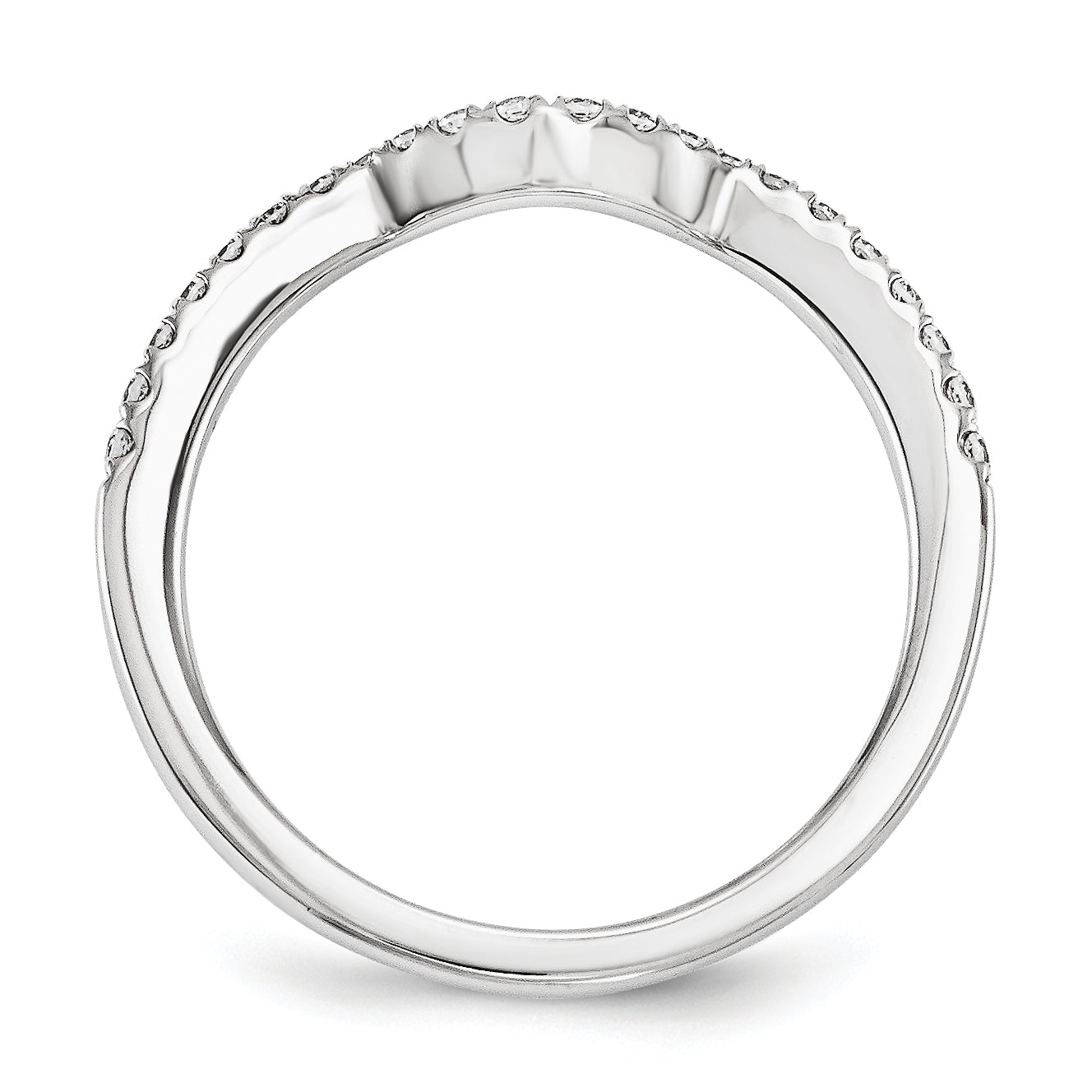 14K Weißgold Diamant-Trauring